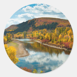 Yampa rivier in de herfst ronde sticker