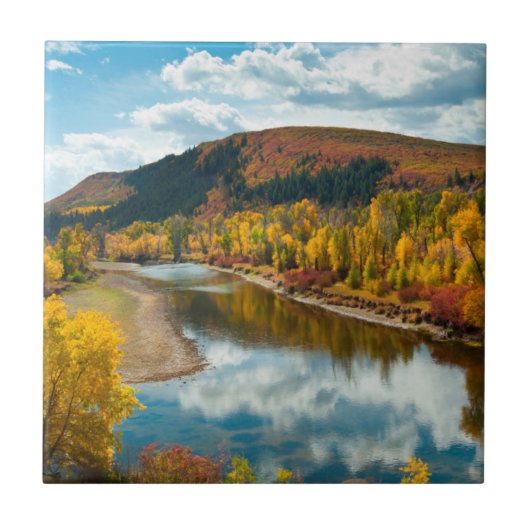 Yampa rivier in de herfst tegeltje (Voorkant)