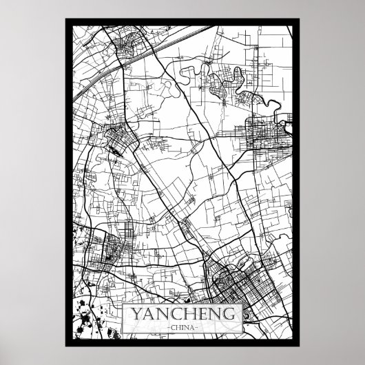 Yancheng China City Map Poster (Voorkant)