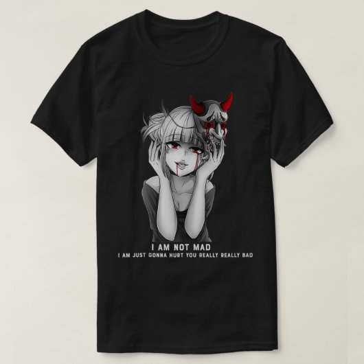 Yandere Oni Mask Manga Style T-shirt (Design voorkant)
