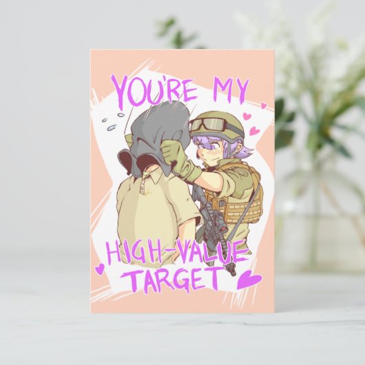 Yandere Operator Valentijn 2 Kaart (Staand voorkant)