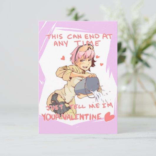 Yandere Operator Valentijn 3 Kaart (Staand voorkant)