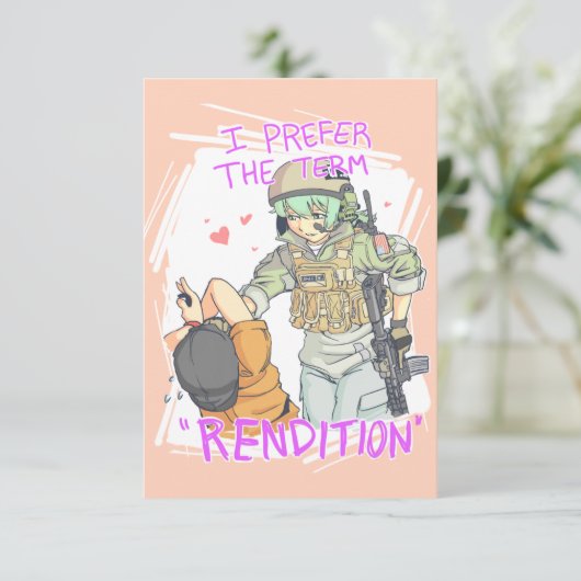 Yandere Operator Valentijn 4 Kaart (Staand voorkant)