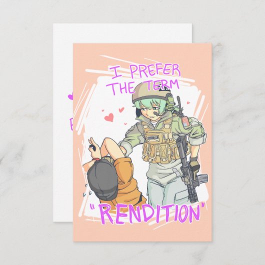 Yandere Operator Valentijn 4 Kaart (Voorkant / Achterkant)