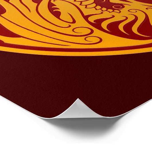 Yang Dragons, gele en rode vliegers Poster (Hoek)