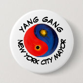 Yang Gang NYC Mayor Ronde Button 7,6 Cm (Voorkant)