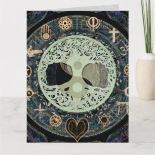 yang liegen met religieuze symbolen kaart