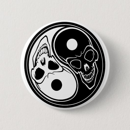 yang skull-vector ronde button 5,7 cm (Voorkant)