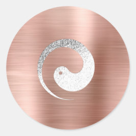 Yang Yang Symbol Balance Blush Grey Pace Spirituee Ronde Sticker