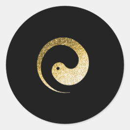 Yang Yang Symbol Balance Gold Black Pace Spirituee Ronde Sticker