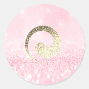 Yang Yang Symbool Balans Roze Gold Pace Spiritueel Ronde Sticker