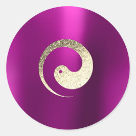 Yang Yang Symbool Balans Roze Gold Pace Spiritueel Ronde Sticker