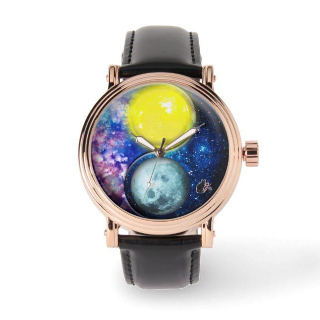 Yang-Yin/Sun-Moon Horloge (Voorkant)