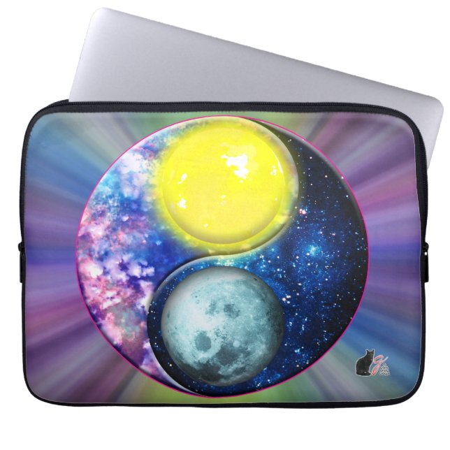 Yang-Yin / Zon-Maan Laptop Sleeve (Voorkant)