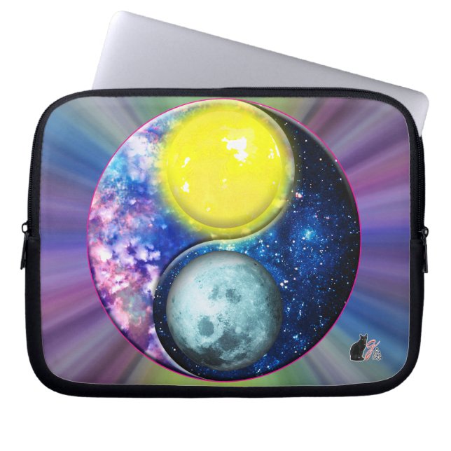 Yang-Yin / Zon-Maan Laptop Sleeve (Voorkant)