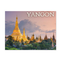 Yangon, Myanmar (Birma) Briefkaart