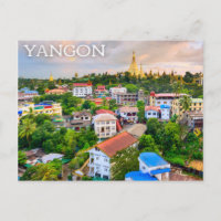 Yangon, Myanmar (Birma) Briefkaart