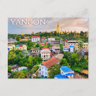 Yangon, Myanmar (Birma) Briefkaart