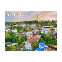 Yangon, Myanmar (Birma) Briefkaart