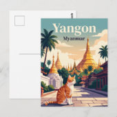 Yangon Myanmar Briefkaart (Voorkant / Achterkant)