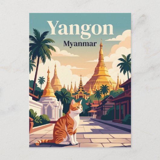 Yangon Myanmar Briefkaart (Voorkant)