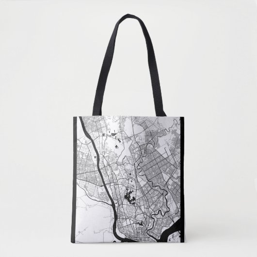Yangon Myanmar Kaart Tote Bag (Voorkant)