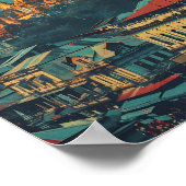 Yangon Myanmar  kunst reisillustratie Poster (Hoek)