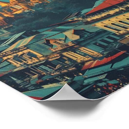 Yangon Myanmar  kunst reisillustratie Poster (Hoek)