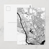 Yangon Myanmar Map Briefkaart (Voorkant / Achterkant)