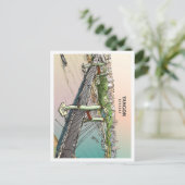 Yangon Myanmar Sketch Art Vintage Travel Briefkaart (Staand voorkant)