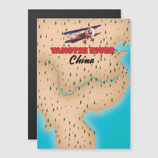 Yangtze, China kaart poster (Voorkant / Achterkant)