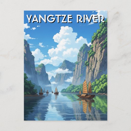 Yangtze-rivier China Briefkaart (Voorkant)