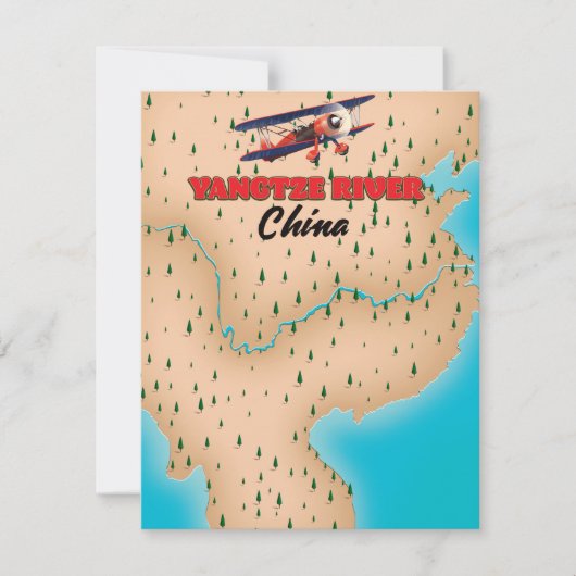 Yangtze rivier China kaart poster (Voorkant)