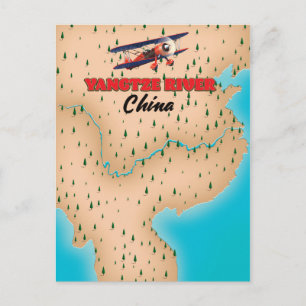 Yangtze rivier China kaart poster