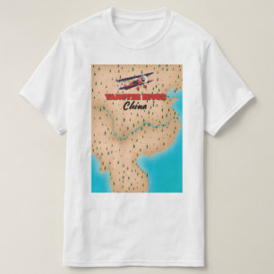 Yangtze rivier China kaart poster T-shirt