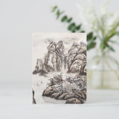 Yangze River met waterval Briefkaart (Staand voorkant)