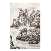 Yangze River met waterval Foto Afdruk (Voorkant)