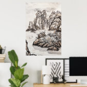 Yangze-rivier met waterval poster (Thuiskantoor)