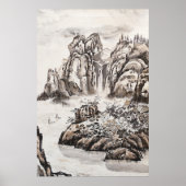 Yangze-rivier met waterval poster (Voorkant)