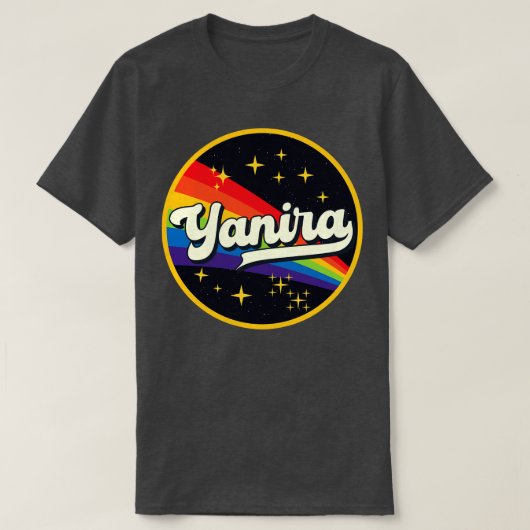 Yanira regenboog in ruimte  stijl t-shirt (Design voorkant)