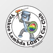 Yankee Lambda Car Club Piston Guy Window Cling Raamsticker (Vel)