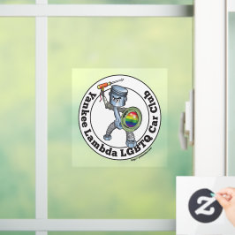 Yankee Lambda Car Club Piston Guy Window Cling Raamsticker