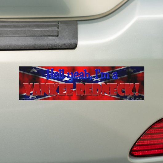 Yankee Rednek Bumpersticker (Op auto)