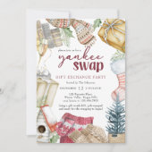 Yankee Swap Cozy Kerstcadeau Exchange Party Kaart (Voorkant)