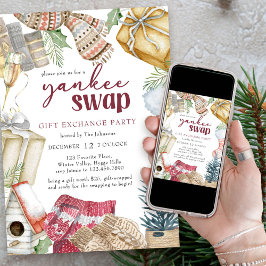 Yankee Swap Cozy Kerstcadeau Exchange Party Kaart