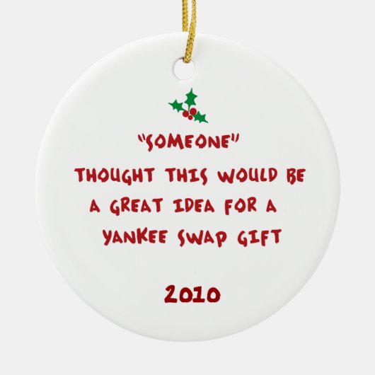 Yankee Swap Gift- Holly & Bessen Keramisch Ornament (Voorkant)