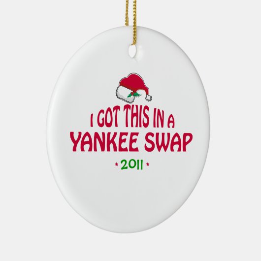 Yankee Swap Gift - Santa Hat Keramisch Ornament (Rechts)