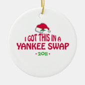 Yankee Swap Gift - Santa Hat Keramisch Ornament (Voorkant)