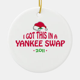 Yankee Swap Gift - Santa Hat Keramisch Ornament