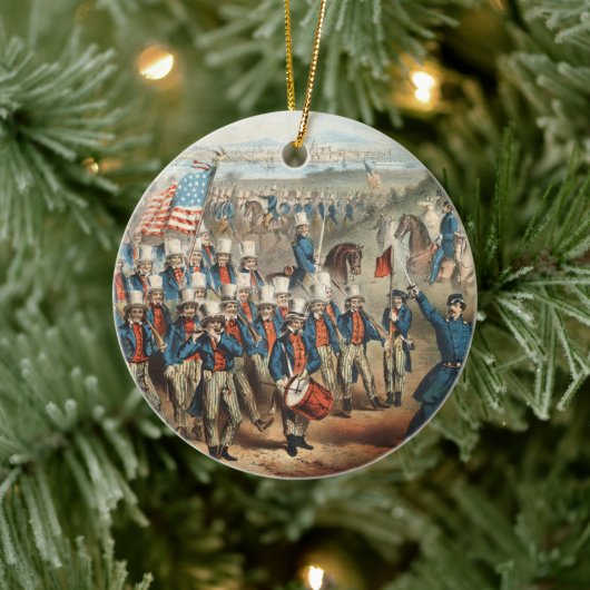  Yankee-vrijwilligers die op kerst in Dixie marche Keramisch Ornament (Boom)